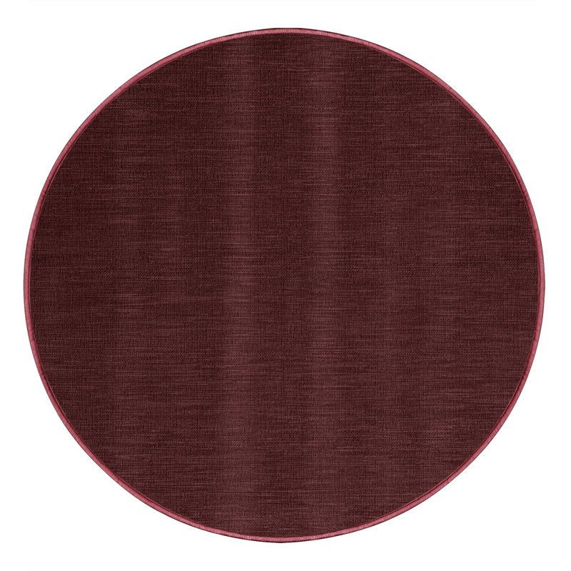 Machine Washable Solid Brown Area Rug, Round 4'