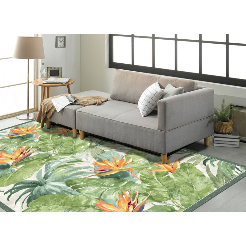 Hunter Floral Machine Printed Area Rug, Rectangle 155 x 200cm