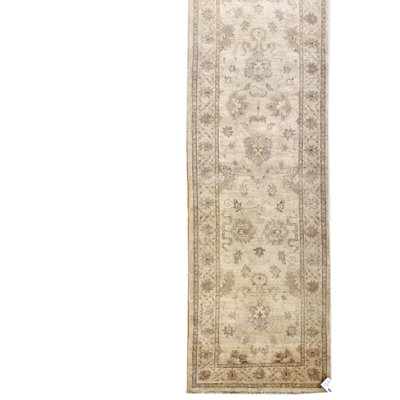 Tapis unique ivoire / brun 3 pi x 28 pi 2 po Sultanabad