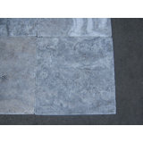 Titanium Cross Cut 4" X 4" Travertine Look Floor And Wall Tile