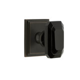 Grandeur Carré Square Rosette Single Dummy with Baguette Black Crystal Knob