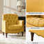 Fauteuil en cuir véritable capitonné Annja-121845632
