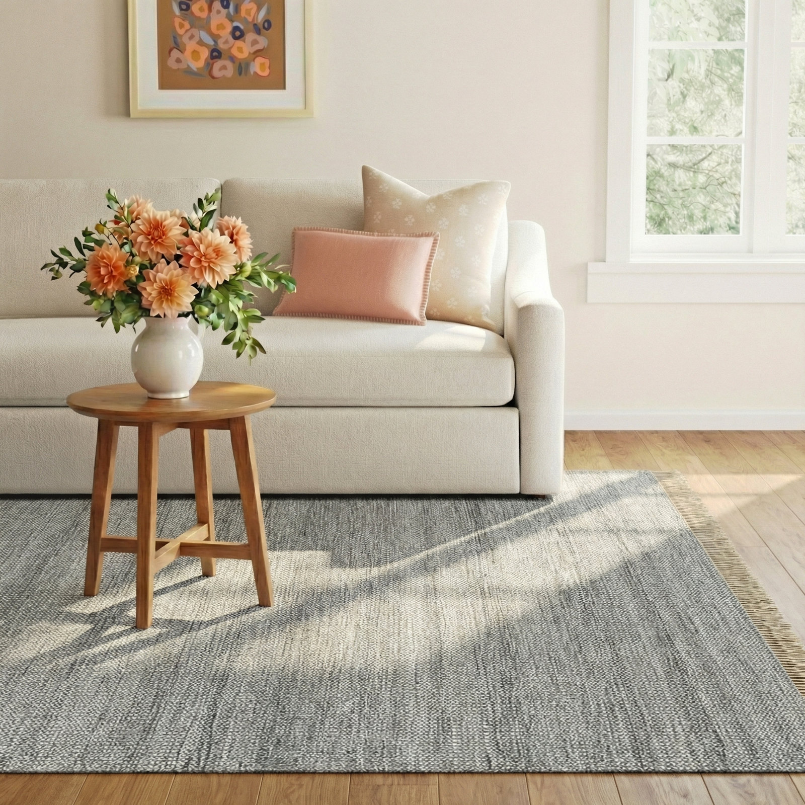 Cassandra Gray Hand-Woven Outdoor Rug, Rectangle 8' x 10'