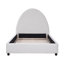 Lit simple tapissier blanc Boucle, tête de lit ronde incurvée pour l'élégance de la chambre à coucher, cadre de lit sans sommier requis avec tête, confort et style épais de 3,8 pouces, assemblage rapide-684054544