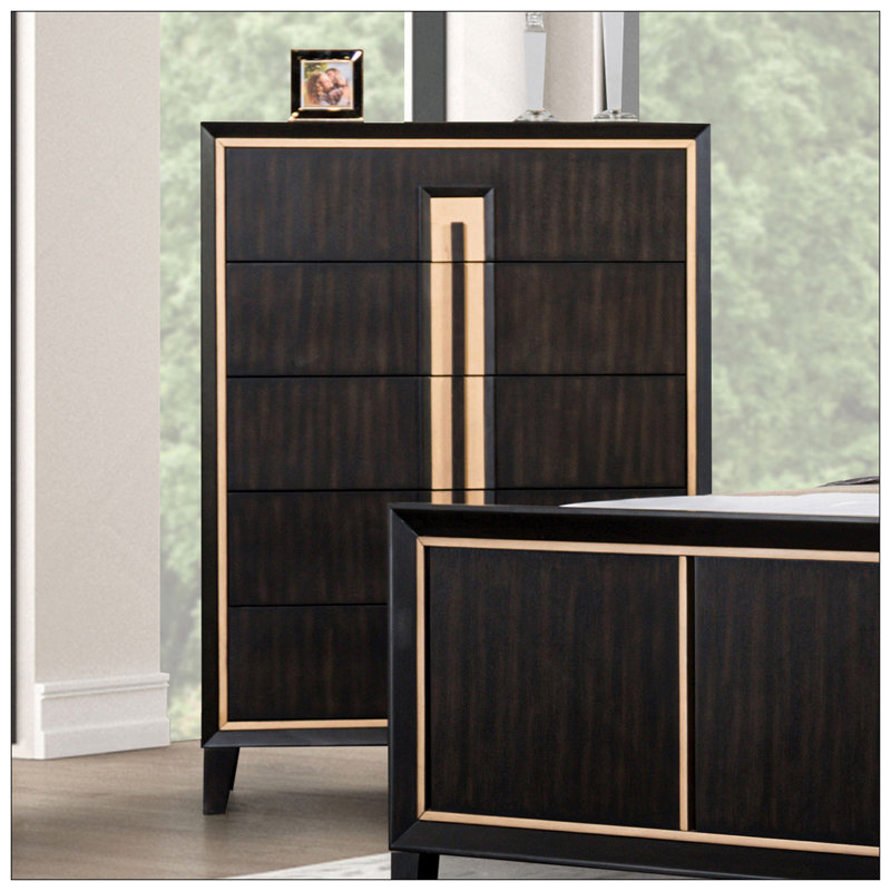 Mobilier de chambre à coucher style contemporain 5 pièces