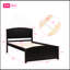 Lit plateforme en bois avec tête de lit, pied de lit et lattes en bois-203960974
