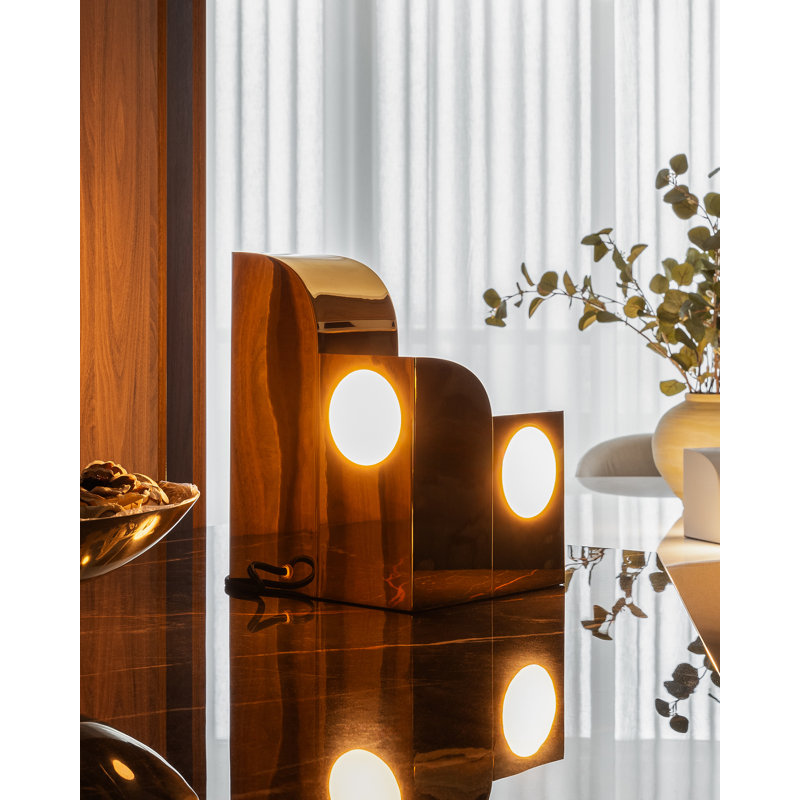 Gypsum 9-In LED Table Lamp, Polished Brass