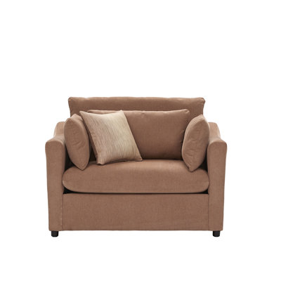 Roundhill Furniture Wilson Upholstered Cuddle Chair, Sunset Rust