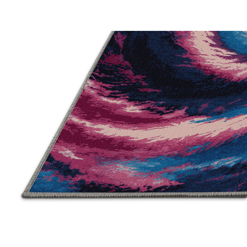 Tapis mauve lavable à la machine, Carré 8 pi