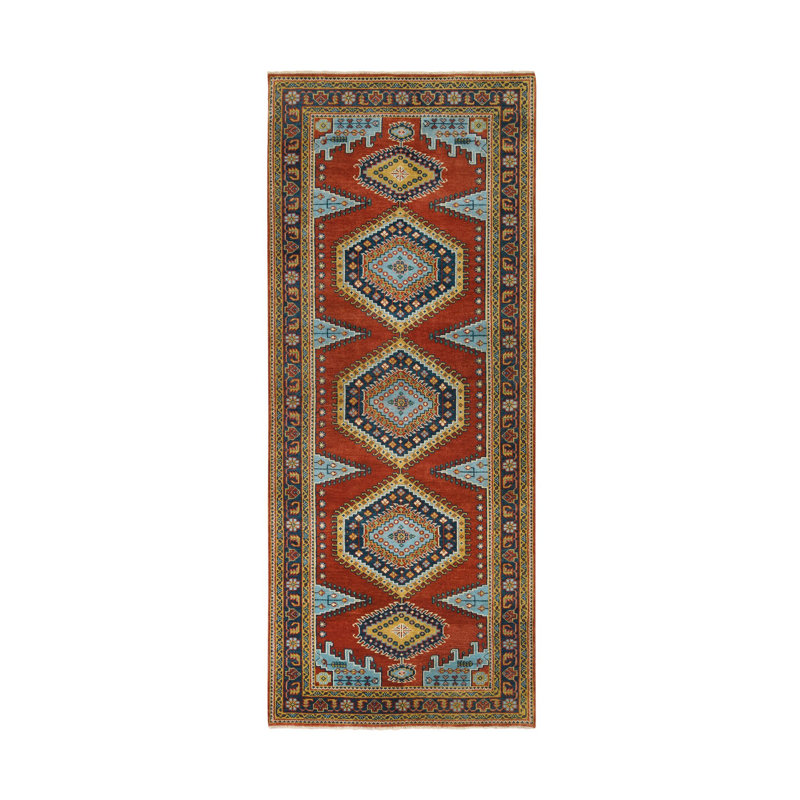 Tapis de couloir 4 po x 10 po rouge brique, très doux en laine nouée à la main de conception perse Viss 1BFD4C7870CC4A67994730FBAB79F7D2