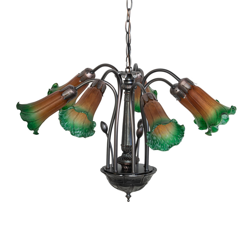 Hildigard 7 - Light Chandelier, Amber/Green