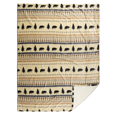 Carstens, Inc. Dean Crouser Plush Sherpa Fleece Oversized Throw Blanket 54" x 68", Morning Call