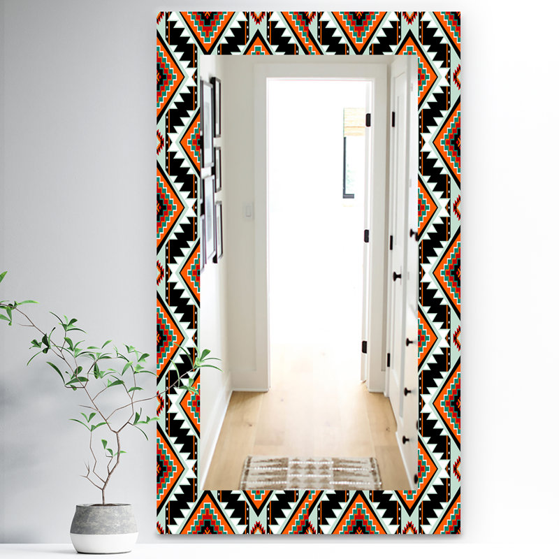 Miroir mural bohémien et éclectique, H 39,4 po x l 29,5 po