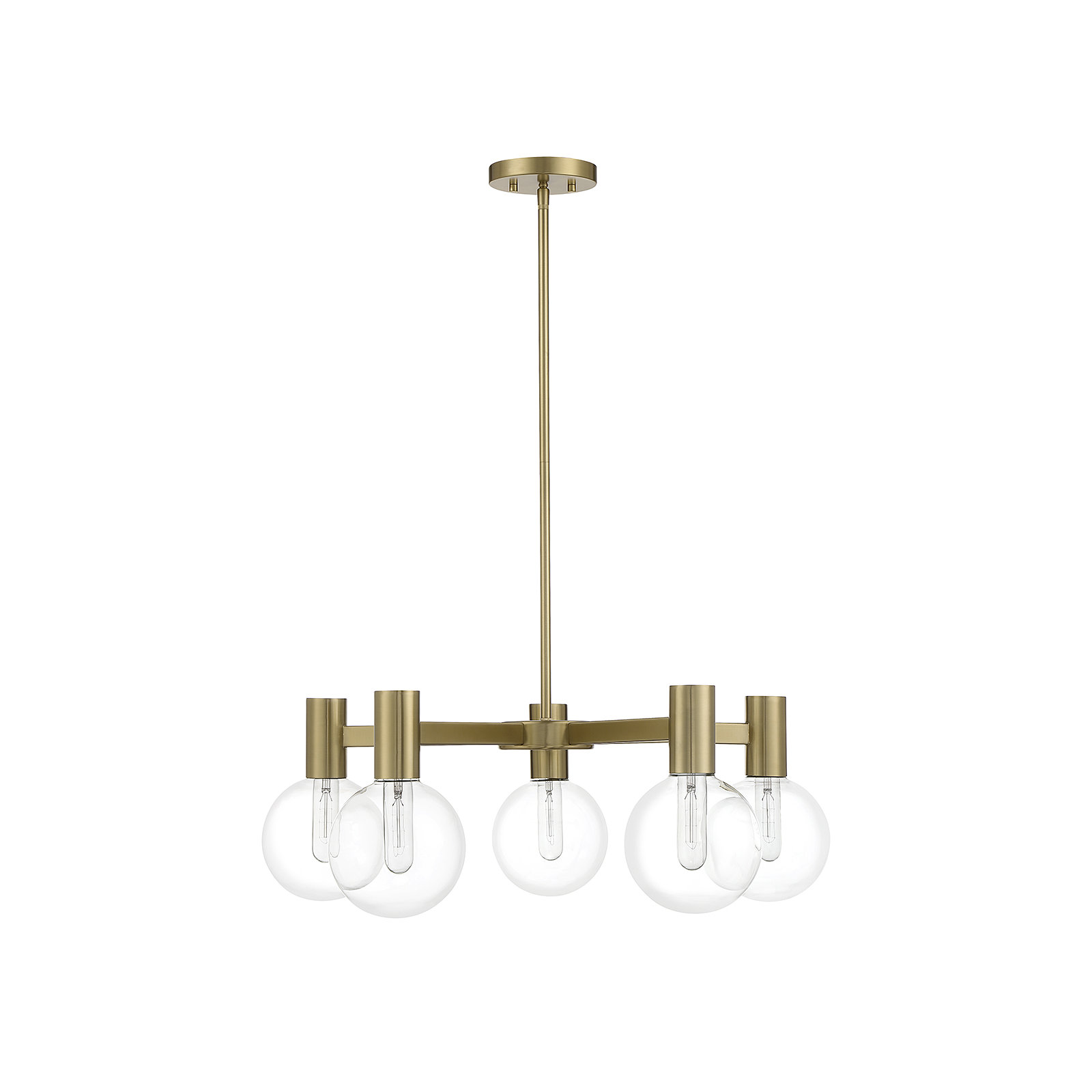 Rorem Chandelier, Brass, 5 Lights