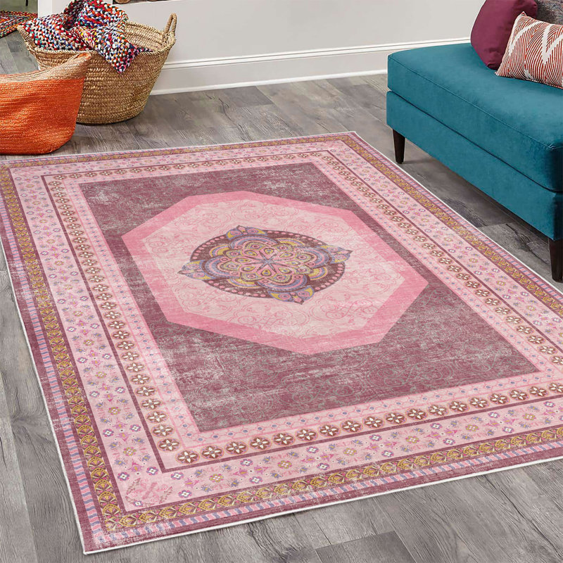 Tapis décoratif bohémien, Rectangle 4 pi x 5 pi 5 po