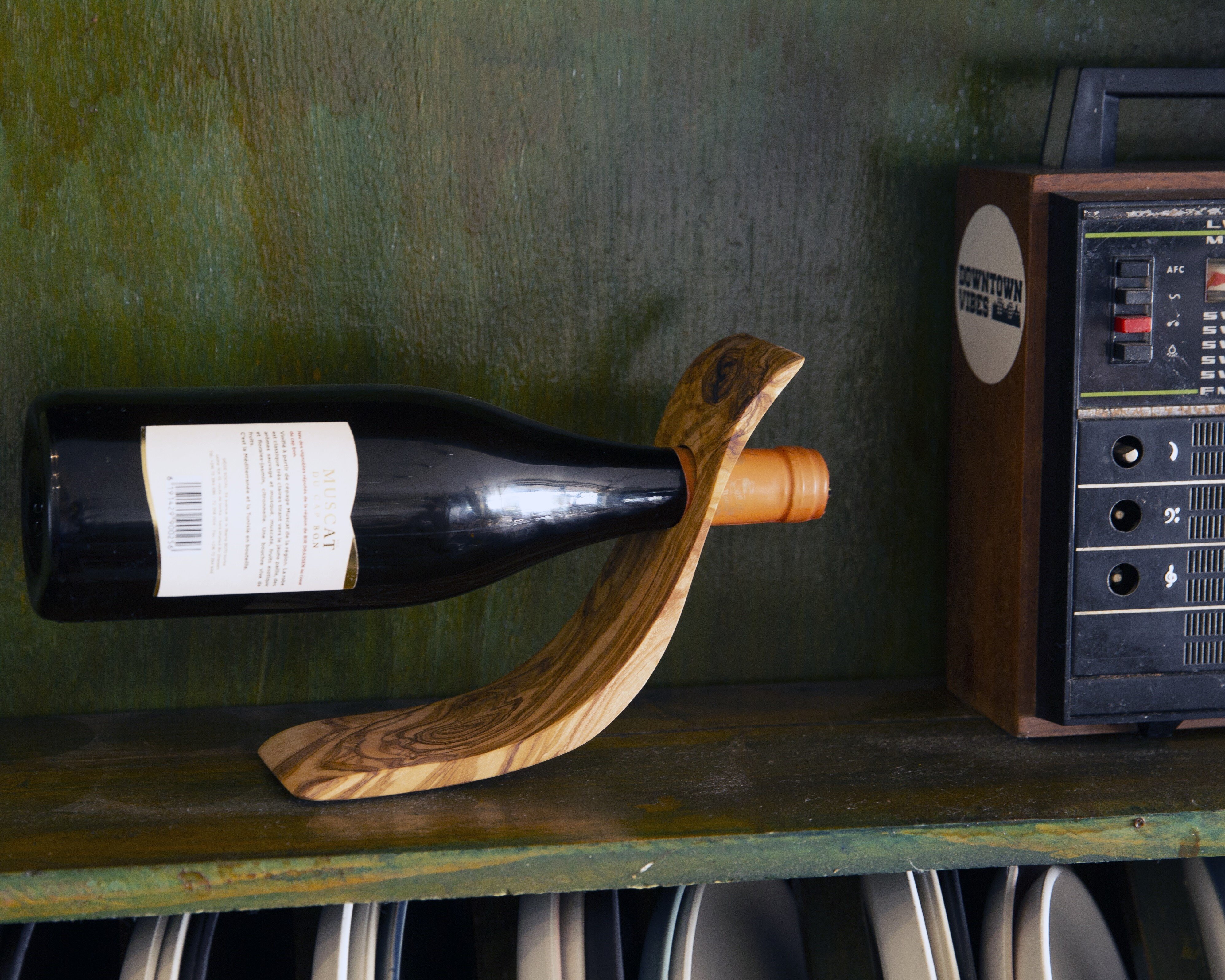 Handmade Olive Wood Wine Glass Holder, Wine Bottle&Glass Rack, Wine  Accessory, Stemware Rack