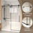 Frameless Sliding Shower Door, 44-48" X 76" H, Clear Tempered Glass, Matte Black Stainless Steel Frame-122279799