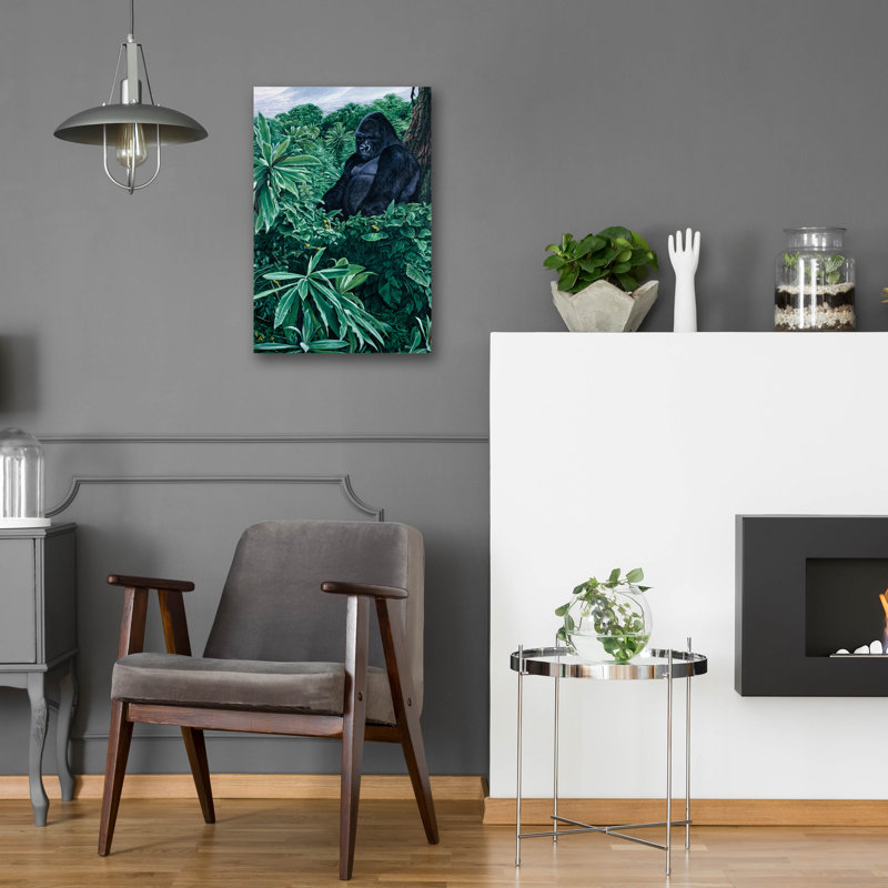«Gorilla» par Ron Parker, art mural en verre acrylique, H 24 po x l 16 po x P 0,2 po