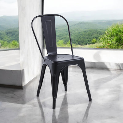 Modern Woolley Metal Stacking Dining Chair – Comfortable Durable Seating for Patio, Kitchen, or Outdoor Spaces