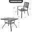 Ensemble repas d'extérieur 5 pièces, finition fer, noir-1686030882