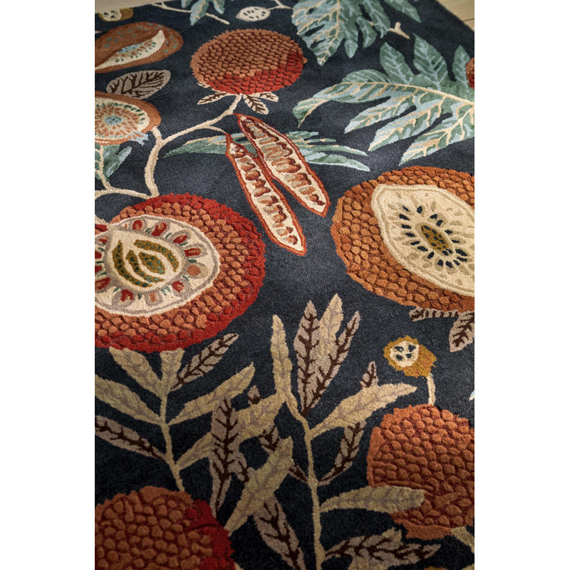 Hand Tufted Floral Area Rug, Rectangle 5'7" x 7'10"
