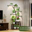 Support pour plante d'intérieur à 9 niveaux, 63,6 po de hauteur avec 5 lumières de croissance, modes d'éclairage réglables (5/3/2 lumières), gradation à 10 niveaux et 3 réglages de minuterie, écoénergétique, parfait pour la croissance des plantes