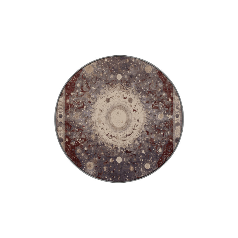 Tapis gris lavable à la machine, Rond 5 pi