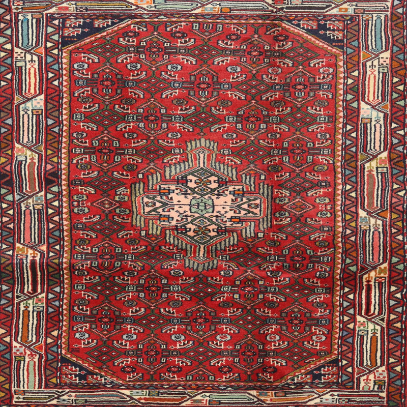 Tapis jaune clair/marron/noir Bence, Carré 8 pi