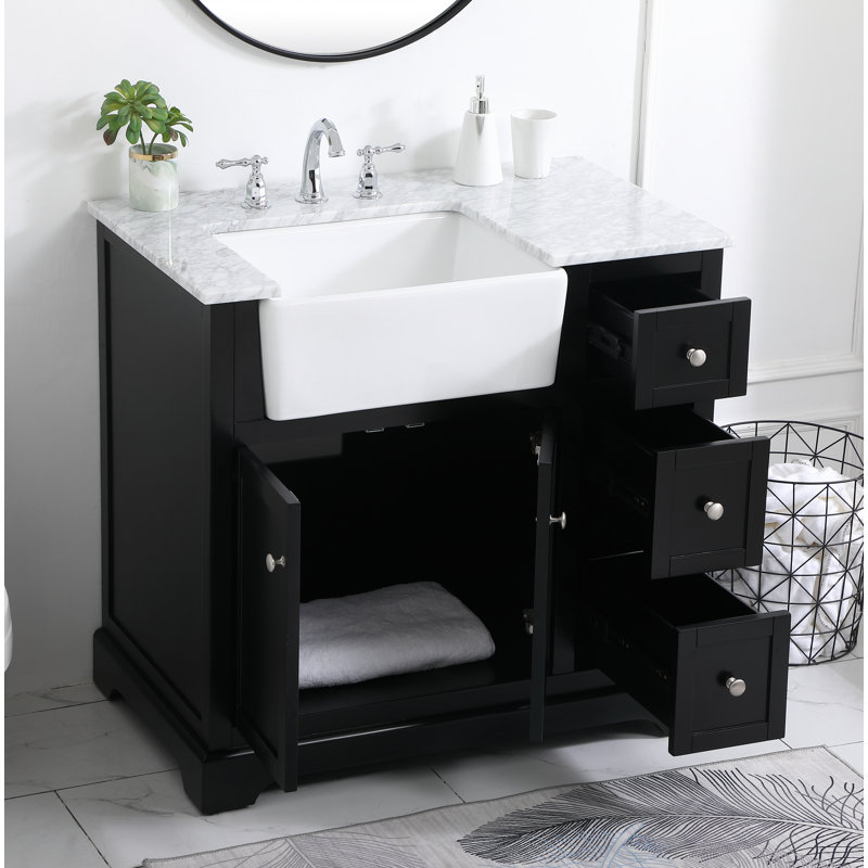 Meuble-lavabo simple 36 po Pardue, Noir