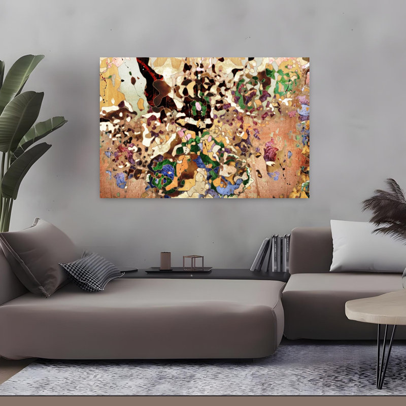 Art contemporain contemporain, paysage audacieux et coloré, H 48 po x l 32 po