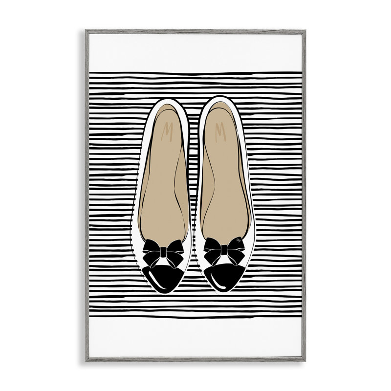 «Bow Flats on Stripes», estampe numérique par Martina Pavlova, Estampe numérique Farmhouse, H 30 po x l 20 po