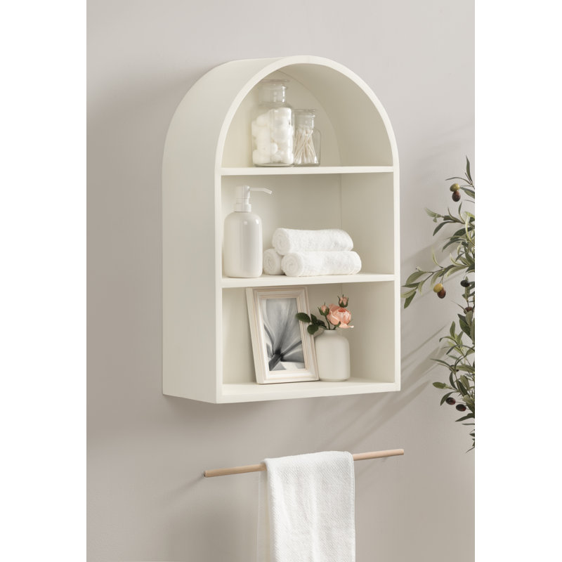 Tablette de rangement murale arquée Arcott, Blanc