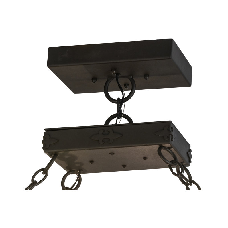 Lustre rectangulaire à 1 lumière de style bougie Brisco