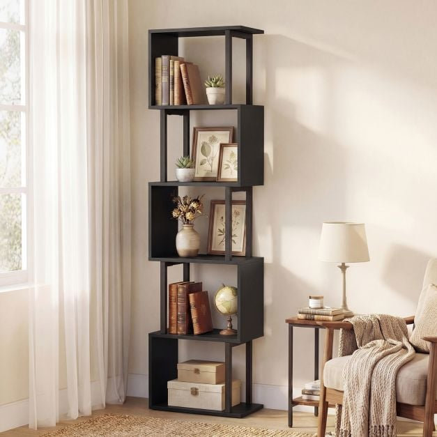 147cm H x 38cm W Metal Bookcase, Black