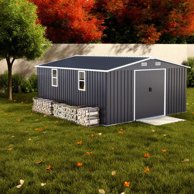 Durable Metal Sheds, Spacious 10x12ft Design With Windows For Versatile Use