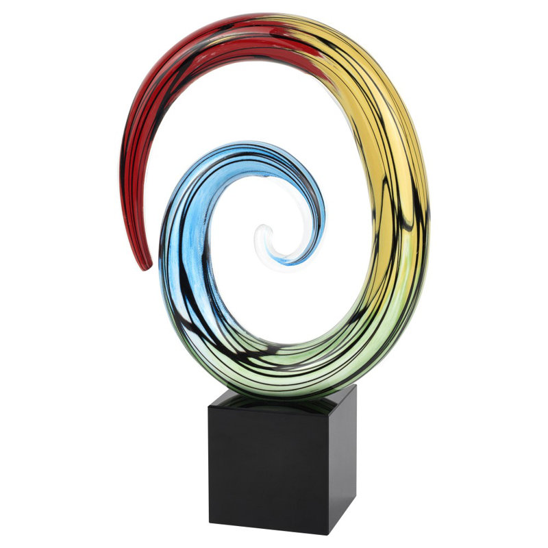 Ciapha Figurines & Sculptures, Black/Rainbow, 10" H x 2" W x 6" D