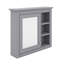 Armoire de rangement murale pour salle de bain, armoire murale moderne avec miroir, 3 tablettes ouvertes-1350425581