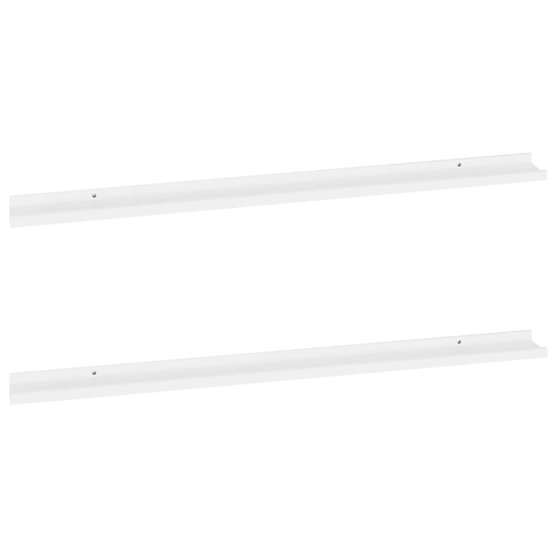 Wall Shelf Floating Shelf Wall Mounted Display Shelf for Photo Frame, White, 1.2" H x 45.3" W x 3.5" D