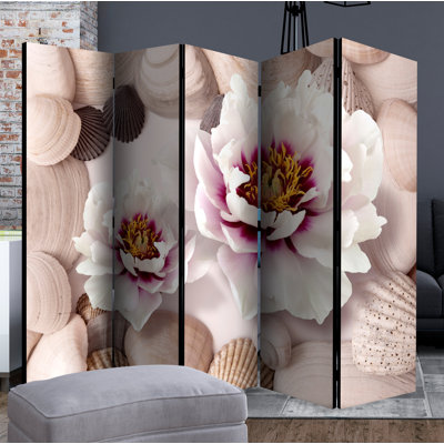 Catskill 225cm W x 172cm H 5 - Panel Solid Wood Folding Room Divider