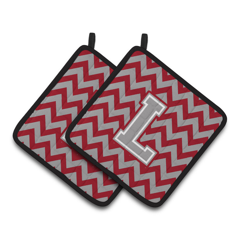 Poignée à chevrons, L, Cramoisi / gris