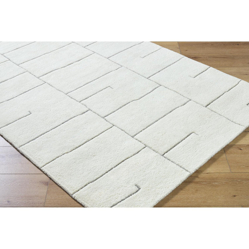Nixxon Hand Tufted Area Rug, Rectangle 6'6" x 9'