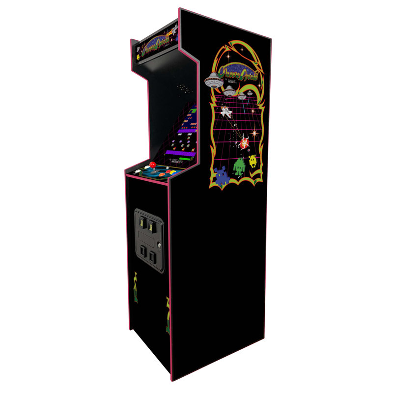 Full Size Arcade Machine with 19" Monitor and 60 Retro Games - Fully Assembled, Pink