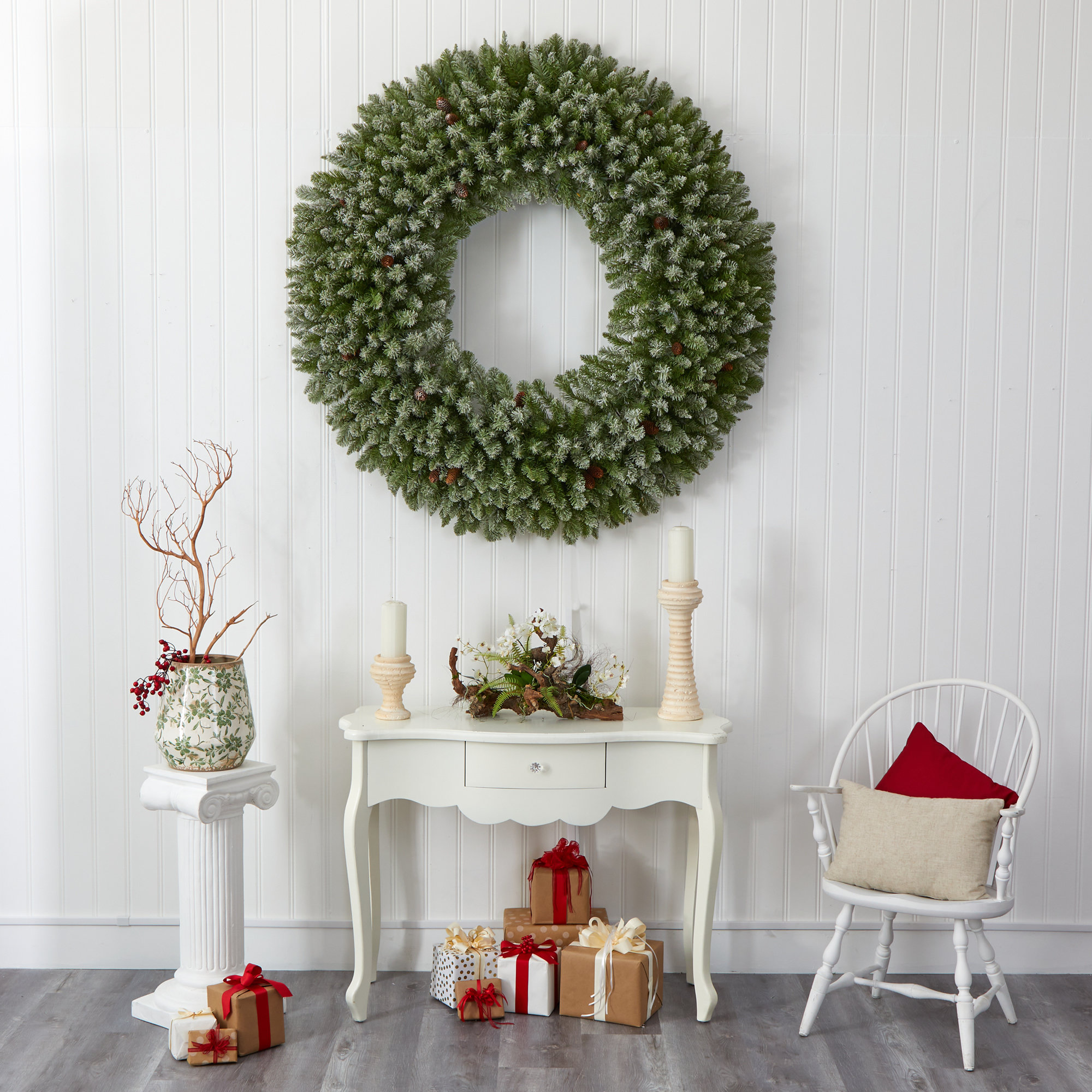 60'' Lighted Wreath, Light Green