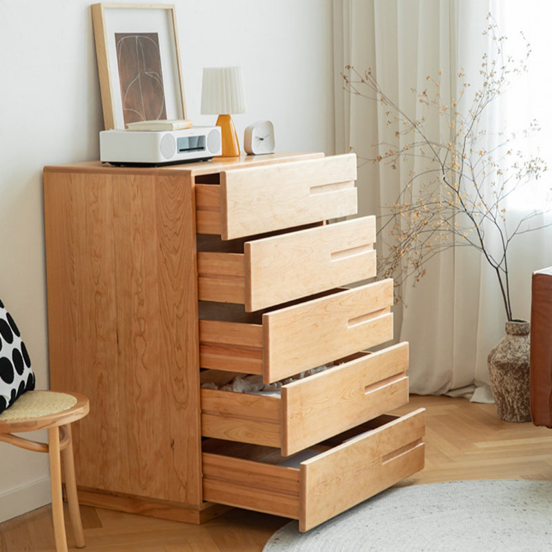 Commode d'appoint moderne en bois de cerisier simple