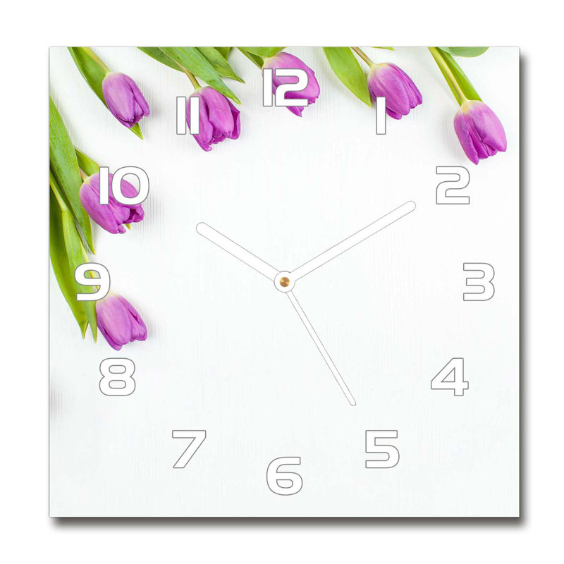 Jkira Tulips Silent Wall Clock, White