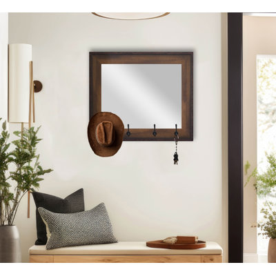 Miroir mural en bois rectangulaire