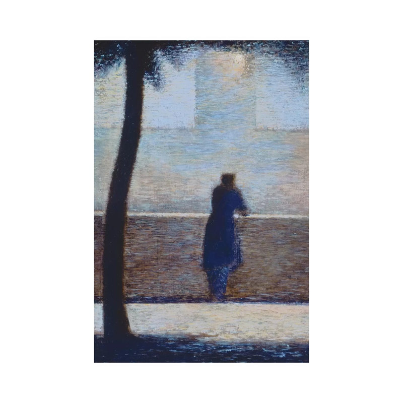 Man leaning on a parapet by Georges Seurat - 1 Piece Wrapped Canvas Wall Art, 20.32 cm H x 30.48 cm W