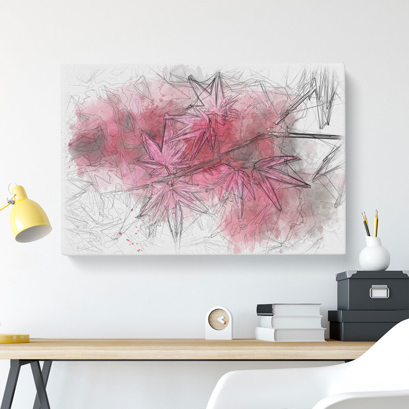 Japanese Maple Tree Sketch - Wrapped Canvas, 35cm H x 50cm W x 3cm D