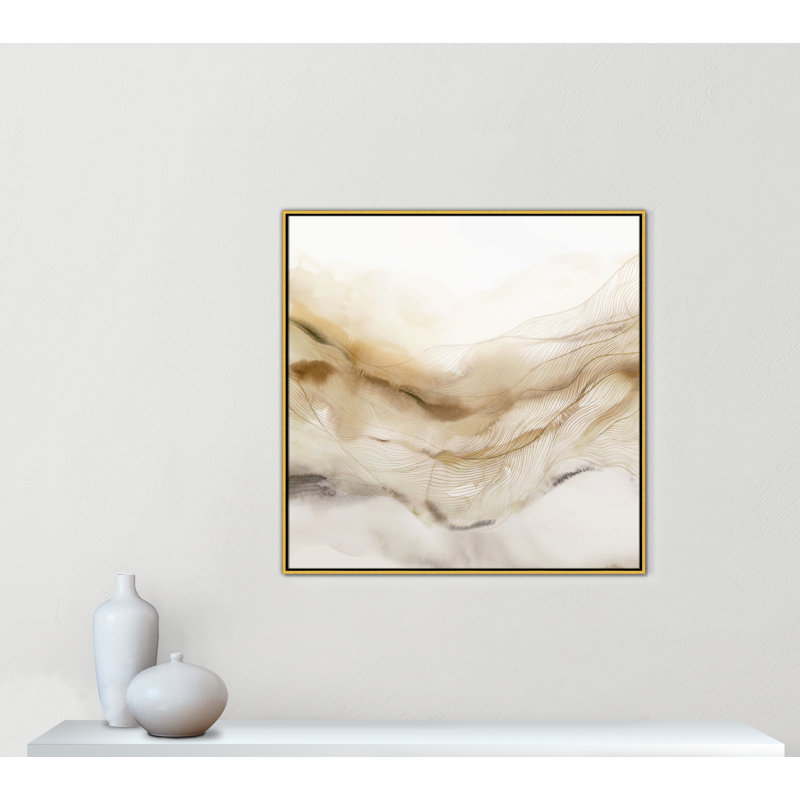 «Line Haze I» par Isabelle Z, H 41,5 po x l 41,5 po, Or