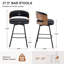Tabouret de comptoir pivotant en faux cuir 26,77 po avec dossier en bois cintré-1251575375